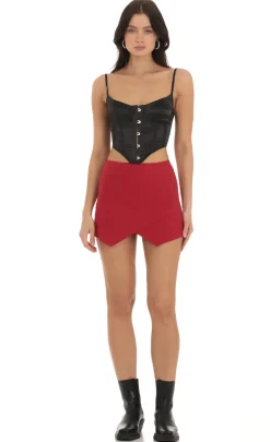 LUCY IN THE SKY Skirts|Shorts^Asymmetric Skort In Rust
