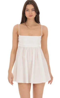 LUCY IN THE SKY Mini Dresses^Babydoll Back Bow Dress In White