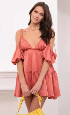 LUCY IN THE SKY Mini Dresses^Baby Doll Dress In Coral