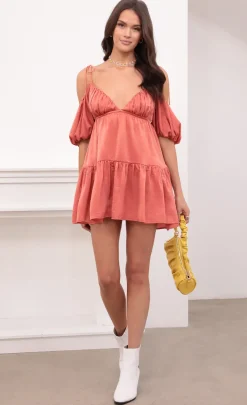 LUCY IN THE SKY Mini Dresses^Baby Doll Dress In Coral