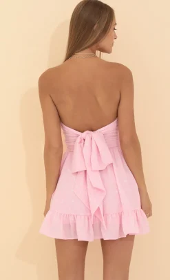LUCY IN THE SKY Mini Dresses^Baby Doll Dress In Polkadot Pink