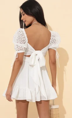 LUCY IN THE SKY Mini Dresses^Baby Doll Dress In White