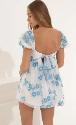 LUCY IN THE SKY Mini Dresses^Baby Doll Dress In White Floral
