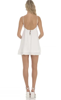 LUCY IN THE SKY Mini Dresses^Babydoll Slip Dress In White