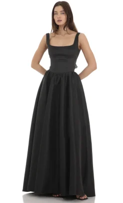 LUCY IN THE SKY Maxi Dresses^Back Bow Gown In Black