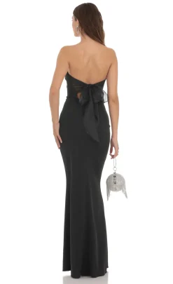 LUCY IN THE SKY Maxi Dresses^Back Bow Strapless Maxi Dress In Black