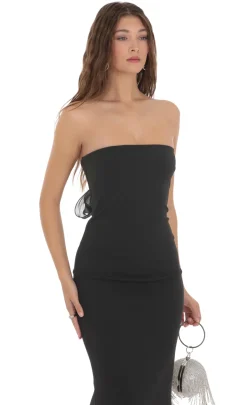 LUCY IN THE SKY Maxi Dresses^Back Bow Strapless Maxi Dress In Black