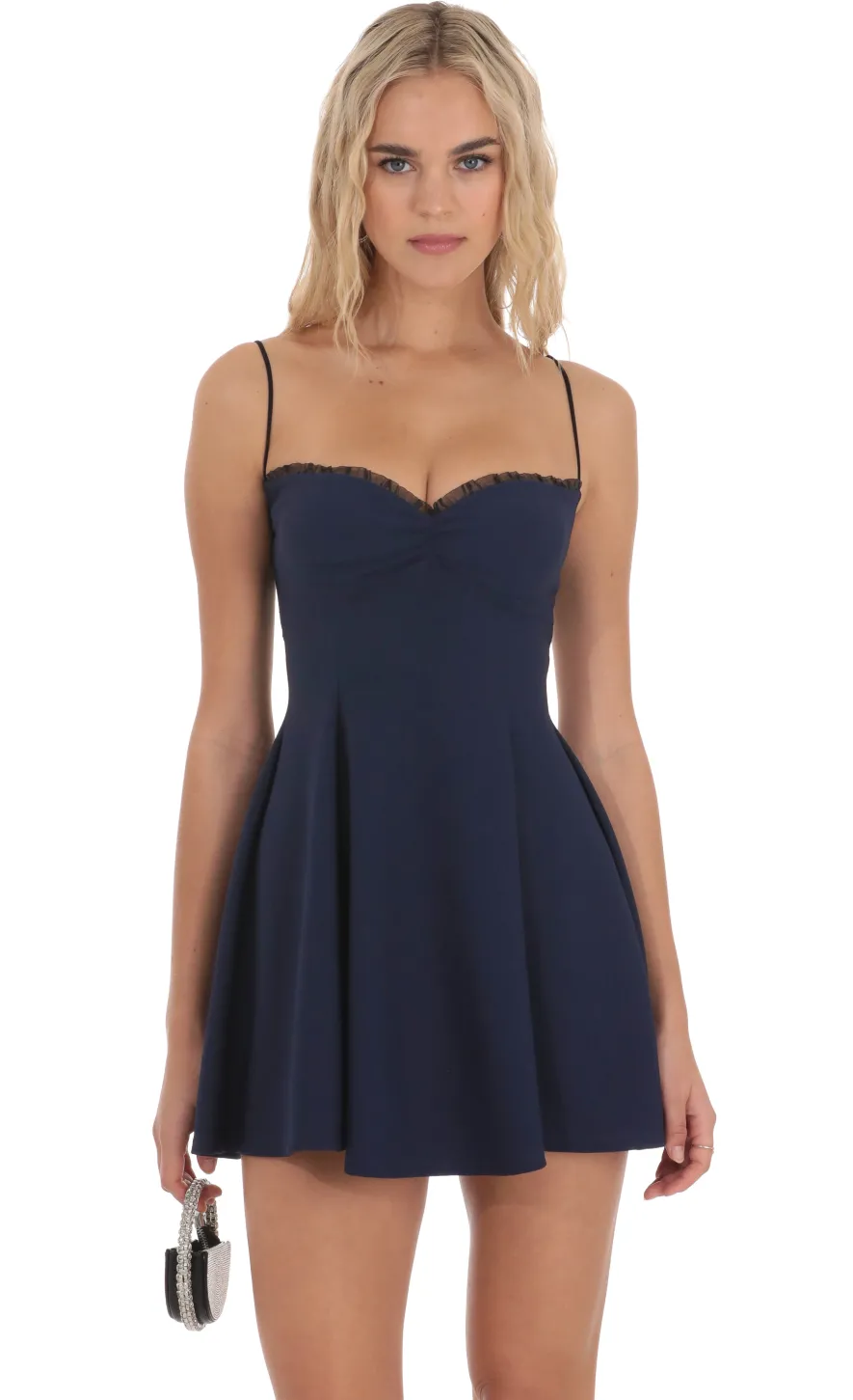 LUCY IN THE SKY Mini Dresses^Back Lace A-Line Dress In Navy