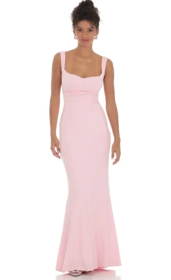 LUCY IN THE SKY Maxi Dresses^Back Sequin Butterfly Maxi Dress In Pink
