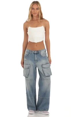 LUCY IN THE SKY Jeans^Baggy Cargo Jeans In Denim