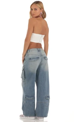 LUCY IN THE SKY Jeans^Baggy Cargo Jeans In Denim