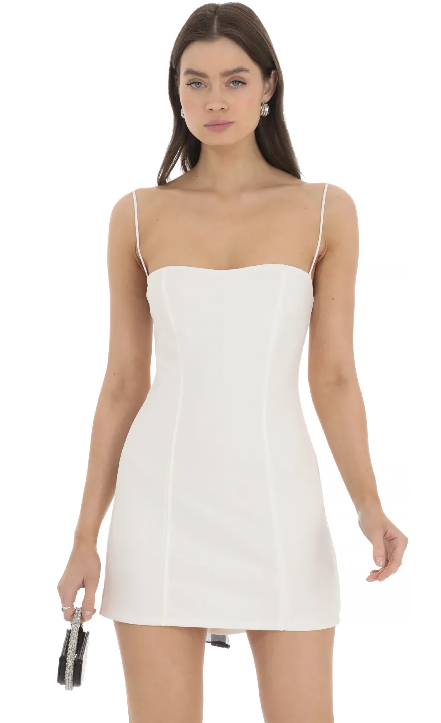 LUCY IN THE SKY Mini Dresses^Black Back Bow Bodycon Dress In White