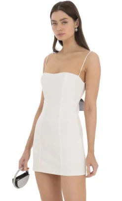 LUCY IN THE SKY Mini Dresses^Black Back Bow Bodycon Dress In White