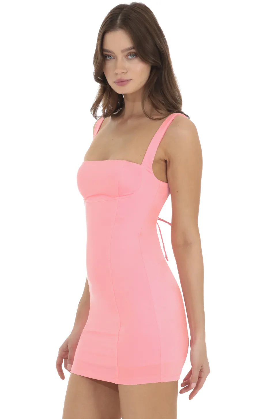 LUCY IN THE SKY Mini Dresses^Bodycon Dress In Neon Pink