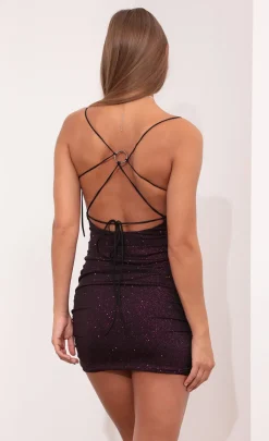 LUCY IN THE SKY Mini Dresses^Bodycon Dress In Purple Shimmer