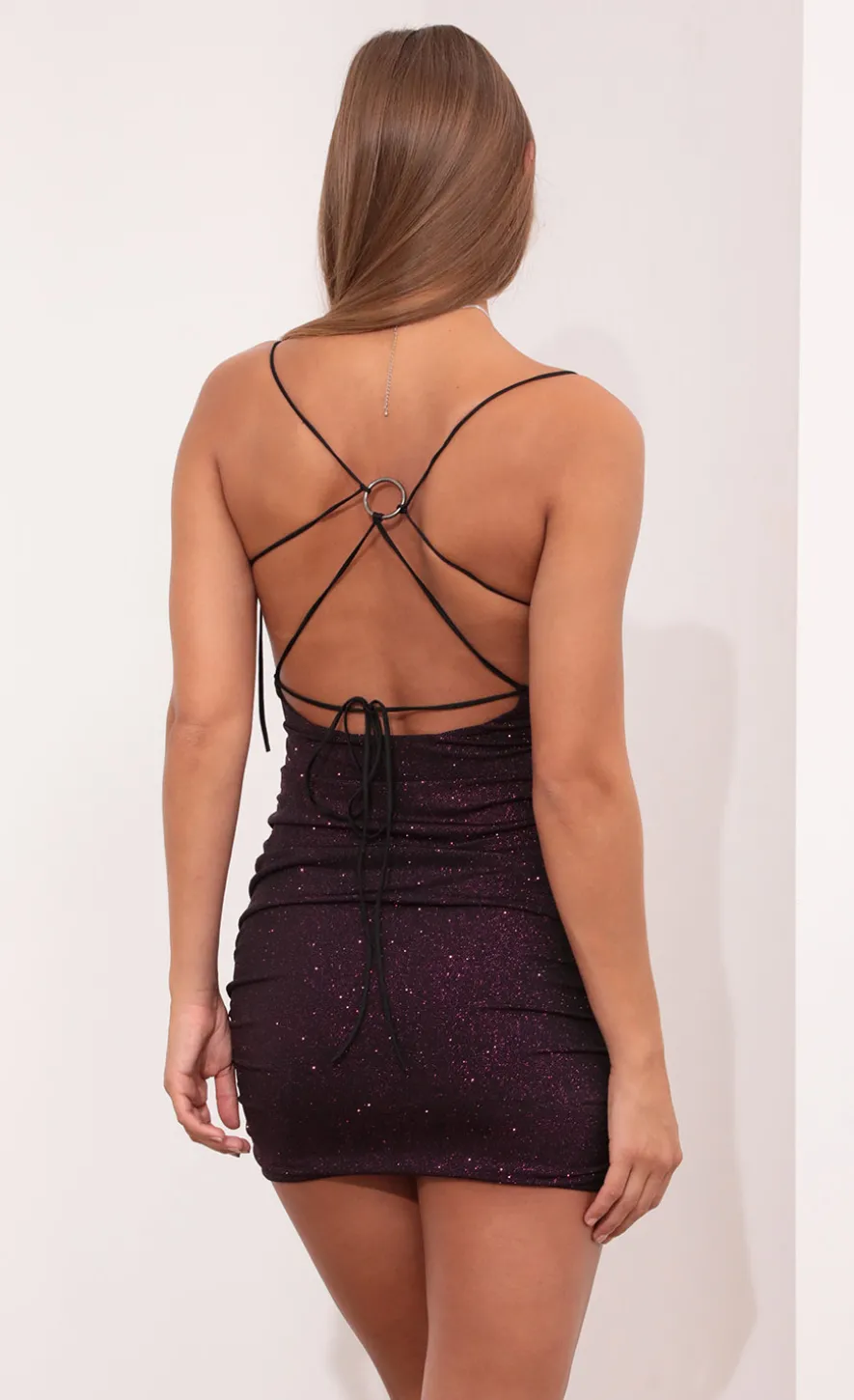LUCY IN THE SKY Mini Dresses^Bodycon Dress In Purple Shimmer