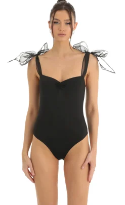 LUCY IN THE SKY Bodysuits^Bow Bodysuit In Black