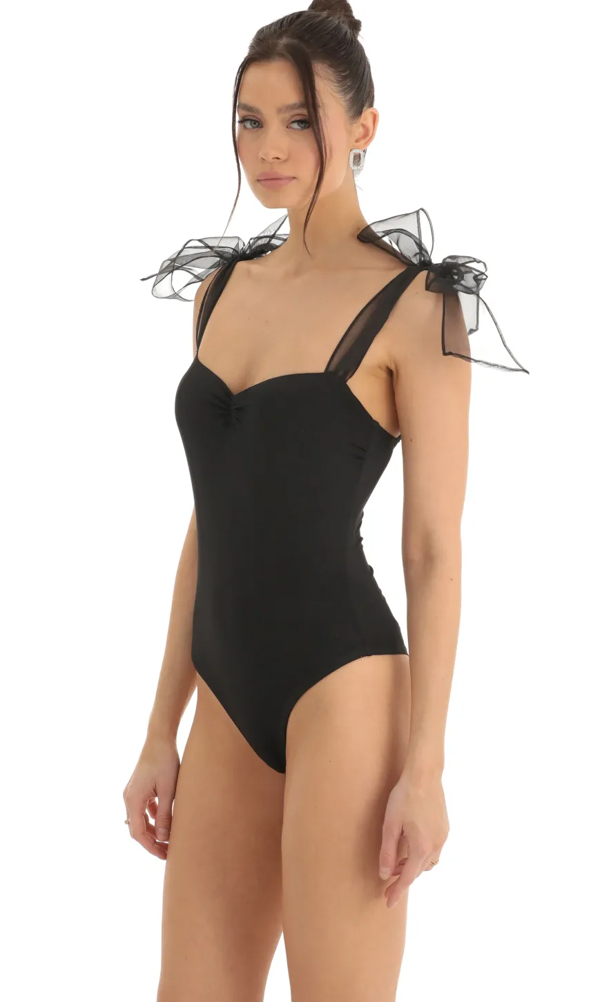 LUCY IN THE SKY Bodysuits^Bow Bodysuit In Black