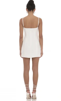 LUCY IN THE SKY Mini Dresses^Bow Ties Bodycon Dress In White