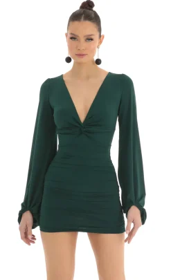 LUCY IN THE SKY Mini Dresses^Bridgette Long Sleeve Dress In Green