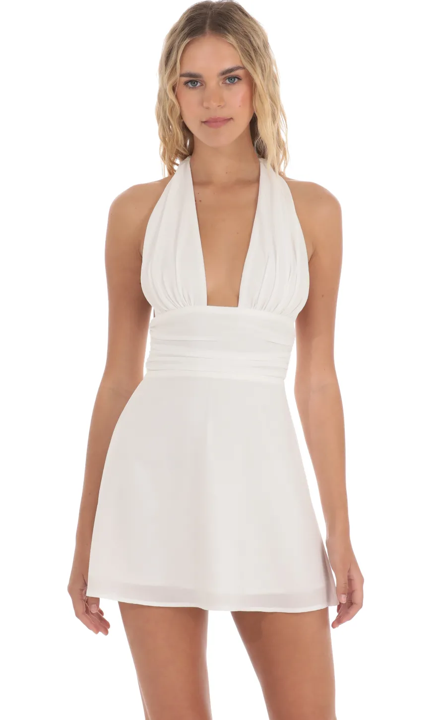 LUCY IN THE SKY Mini Dresses^Butterfly Strap Halter Dress In White