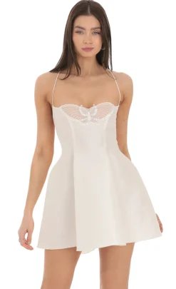 LUCY IN THE SKY Mini Dresses^Butterfly Strapless Fit And Flare Dress In White