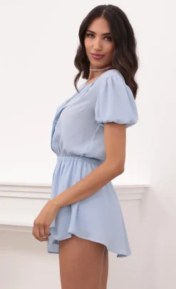 LUCY IN THE SKY Mini Dresses^Button Down Dress In Light Blue