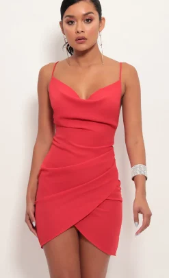 LUCY IN THE SKY Mini Dresses^Chiffon Dress In Red