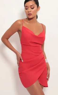 LUCY IN THE SKY Mini Dresses^Chiffon Dress In Red