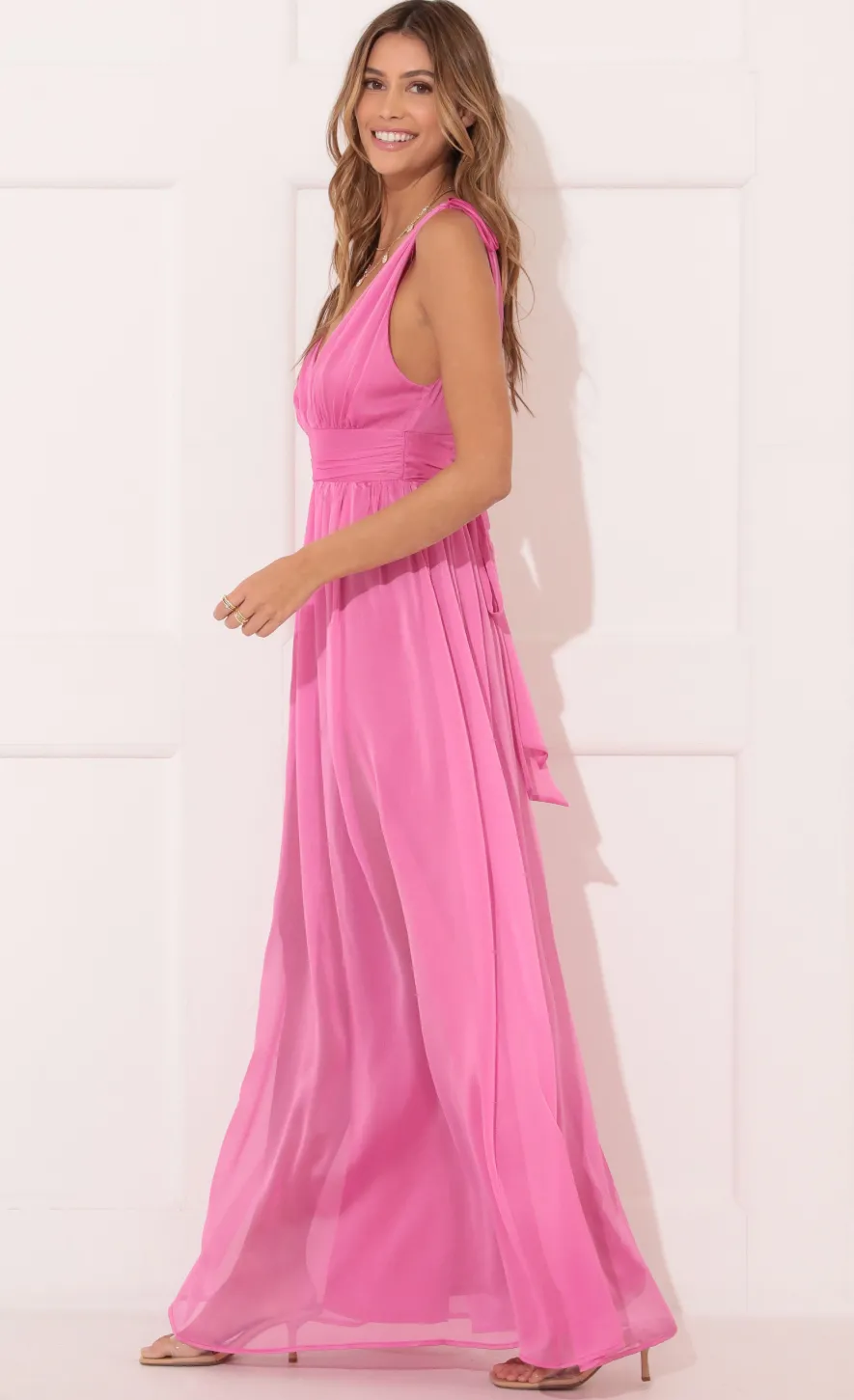 LUCY IN THE SKY Maxi Dresses^Chiffon Maxi Dress In Pink