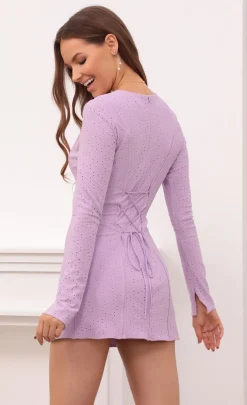 LUCY IN THE SKY Mini Dresses^Cinched Bodycon Dress In Lavender