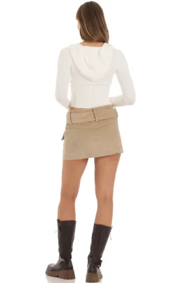 LUCY IN THE SKY Skirts^Corduroy Cargo Buckle Skirt In Brown