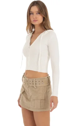 LUCY IN THE SKY Skirts^Corduroy Cargo Buckle Skirt In Brown