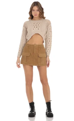 LUCY IN THE SKY Skirts^Corduroy Cargo Skirt In Brown