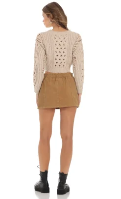LUCY IN THE SKY Skirts^Corduroy Cargo Skirt In Brown