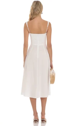 LUCY IN THE SKY Midi Dresses^Corset A-line Midi Dress In White
