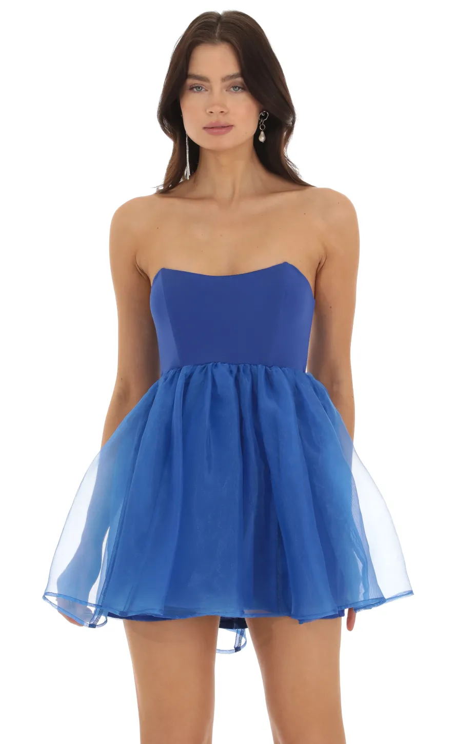 LUCY IN THE SKY Mini Dresses^Corset Baby Doll Dress In Blue