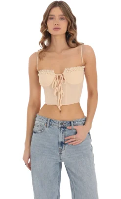 LUCY IN THE SKY Tops^Corset Bralette Top In Nude