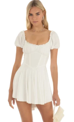 LUCY IN THE SKY Mini Dresses^Corset Dress In White