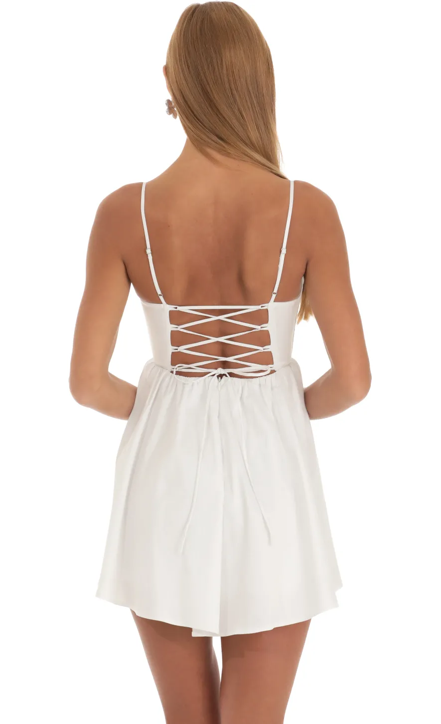 LUCY IN THE SKY Mini Dresses^Corset Fit And Flare Dress In White