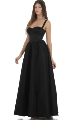 LUCY IN THE SKY Maxi Dresses^Corset Gown Dress In Black