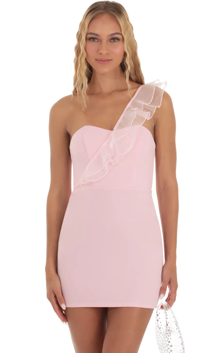 LUCY IN THE SKY Mini Dresses^Corset One Shoulder Dress In Pink