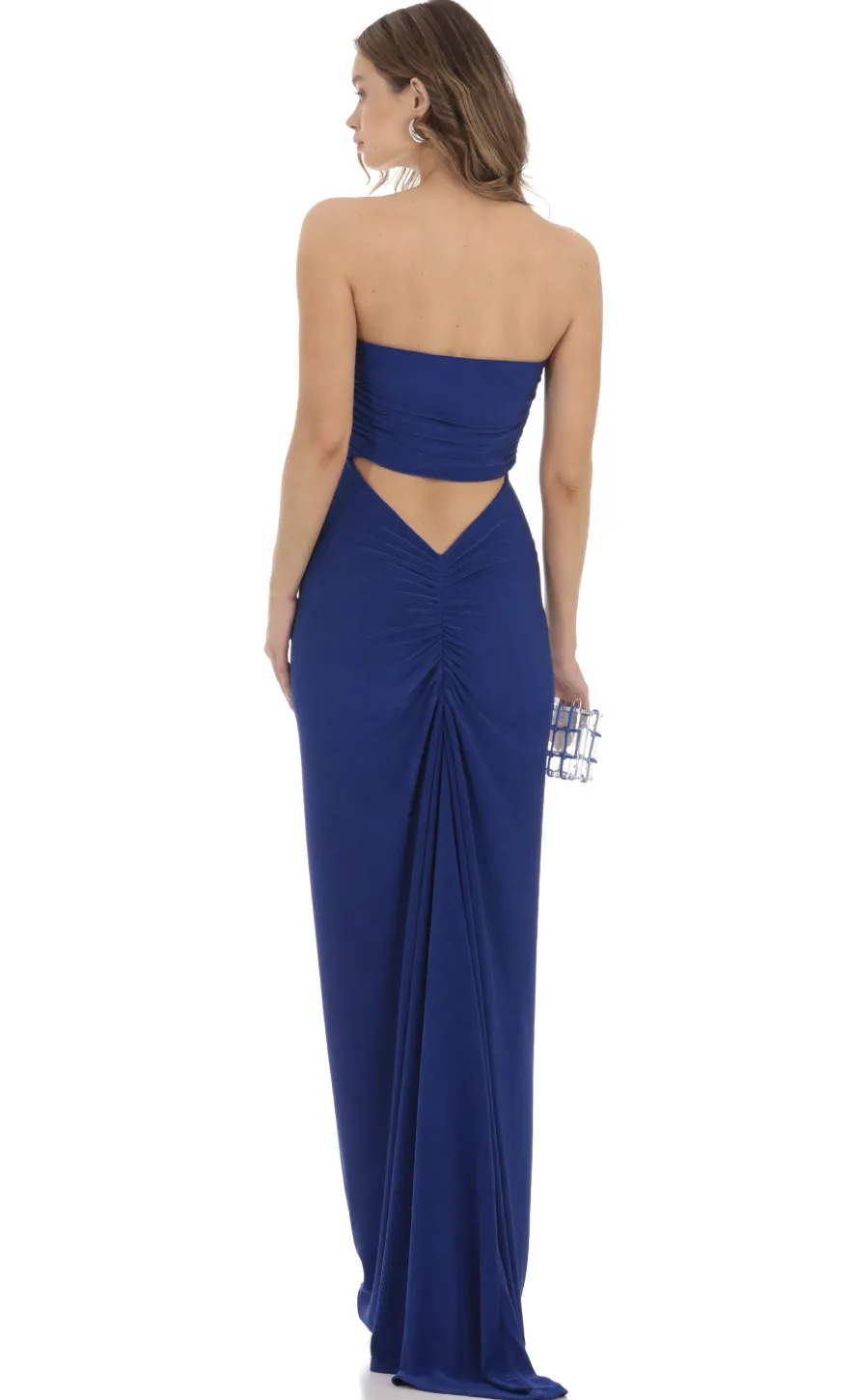LUCY IN THE SKY Maxi Dresses^Corset Strapless Maxi Dress In Blue