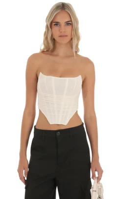 LUCY IN THE SKY Tops^Corset Top In Cream