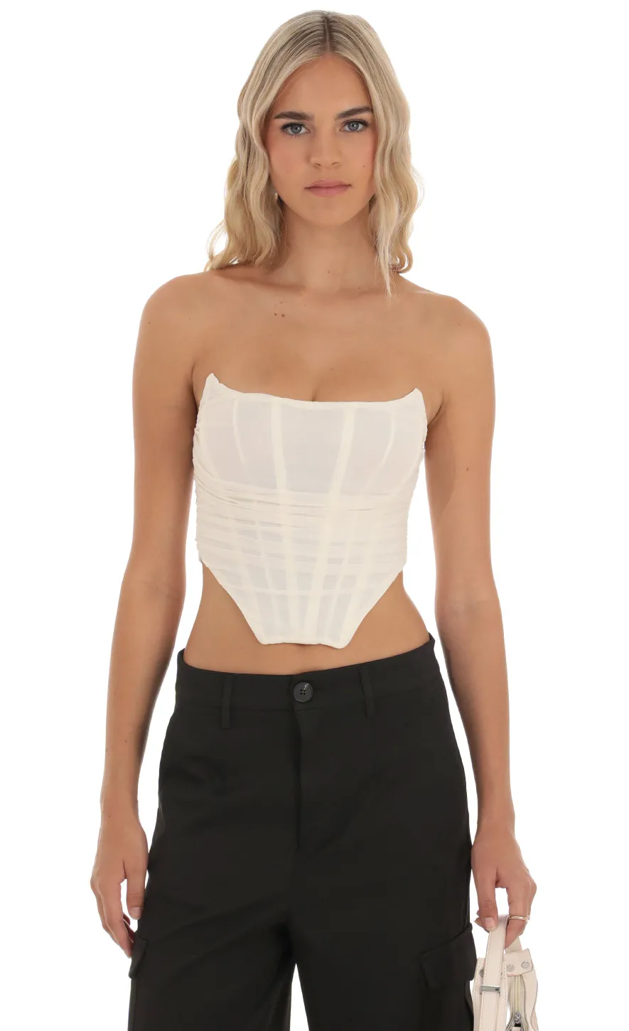 LUCY IN THE SKY Tops^Corset Top In Cream