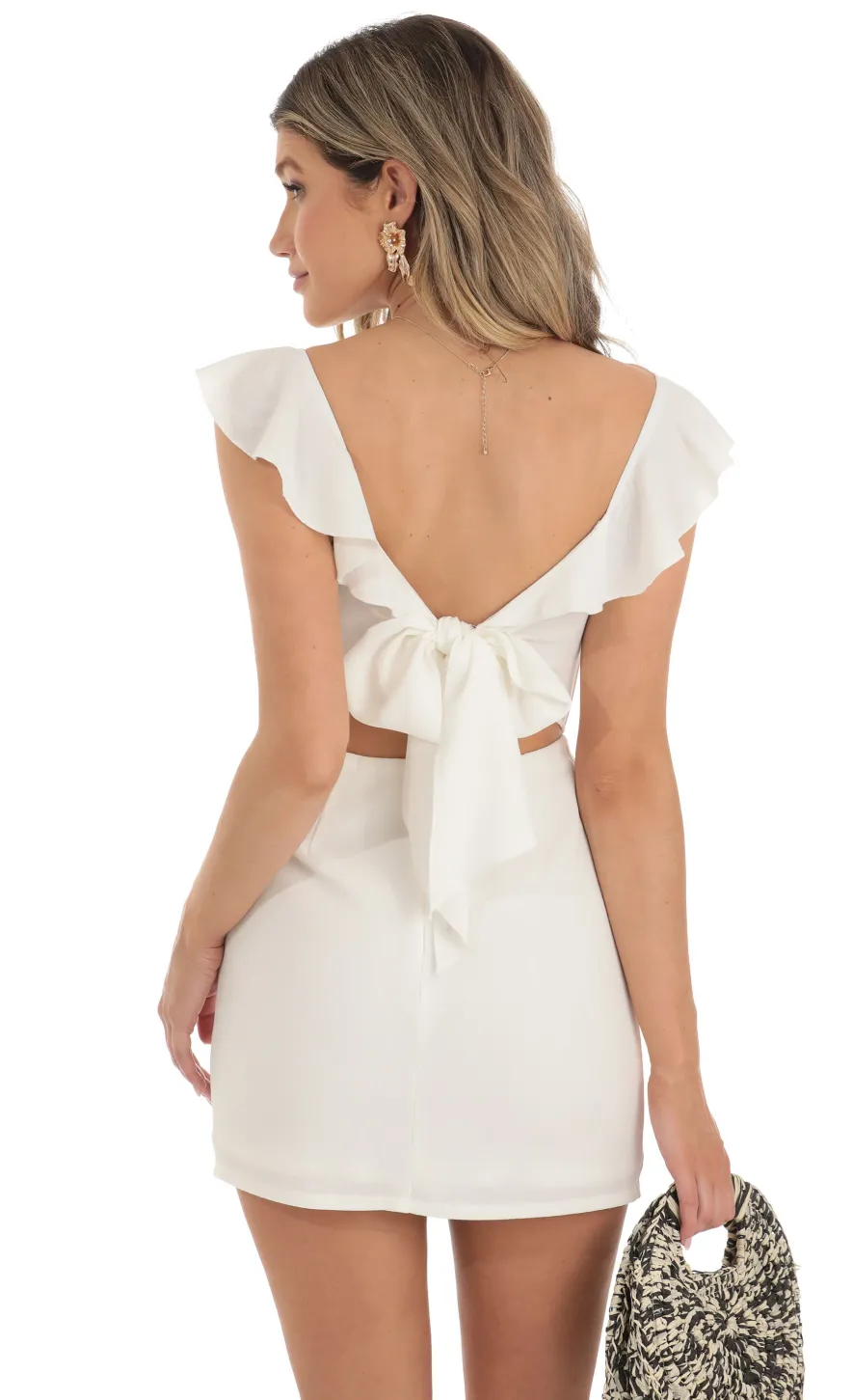 LUCY IN THE SKY Mini Dresses^Crepe Corset Dress In White