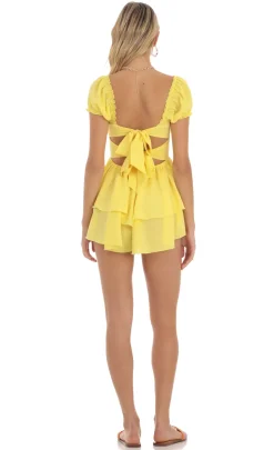 LUCY IN THE SKY Rompers^Crepe Romper In Yellow