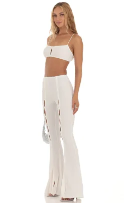 LUCY IN THE SKY Two-Piece Sets|Pants^Crinkle Two Piece Set In White