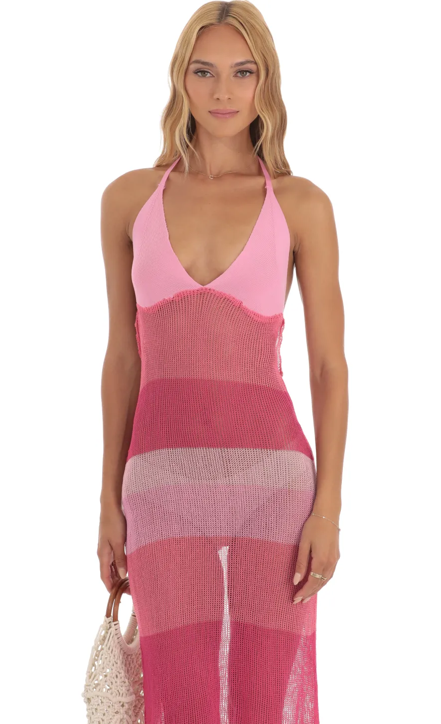 LUCY IN THE SKY Maxi Dresses^Crochet Dress In Pink