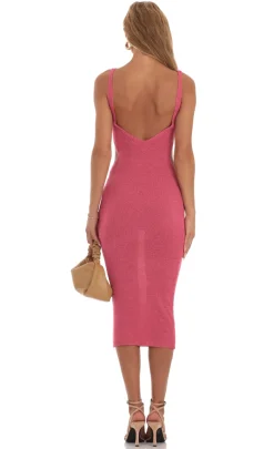 LUCY IN THE SKY Midi Dresses^Crochet Dress In Pink